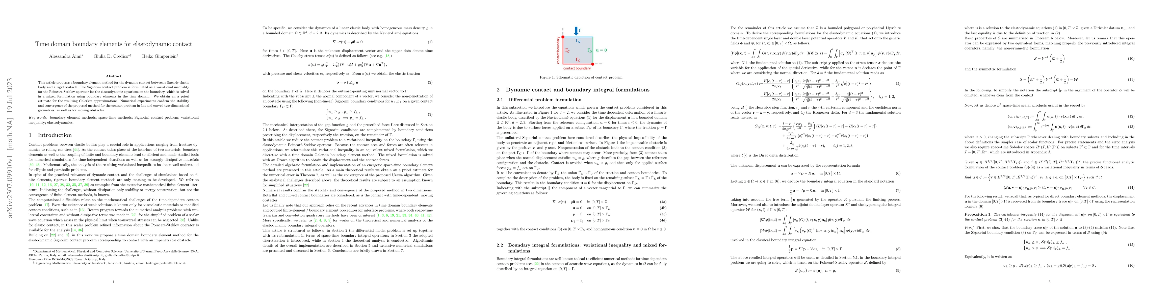 Thumbnail for Time domain boundary elements for elastodynamic contact