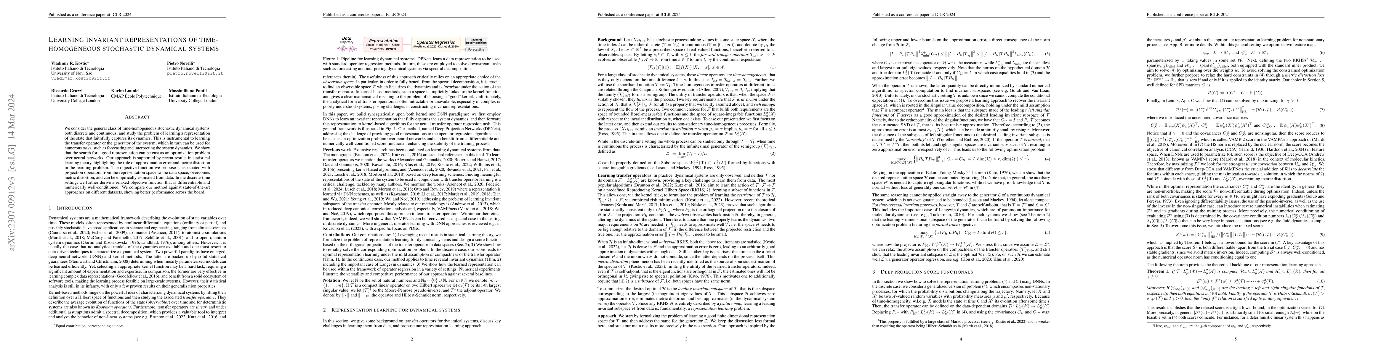 Thumbnail for Learning invariant representations of time-homogeneous stochastic
  dynamical systems