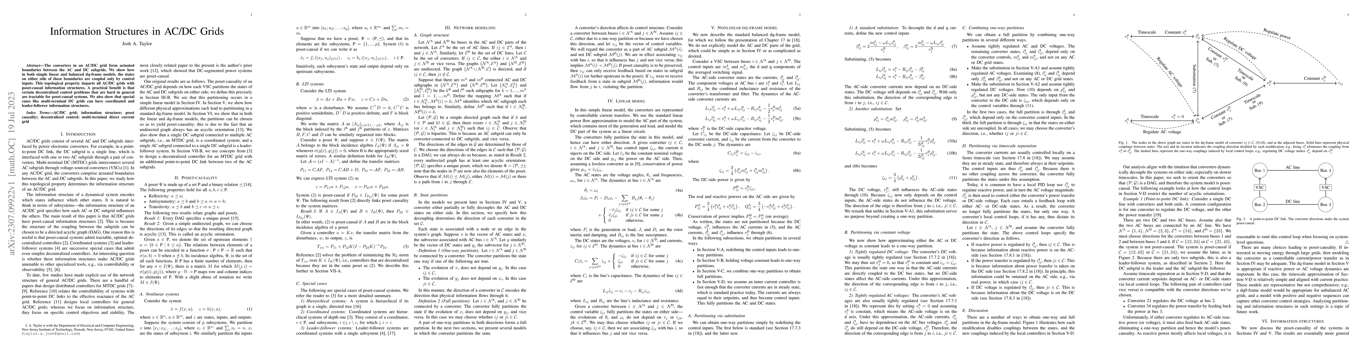 Thumbnail for Information Structures in AC/DC Grids