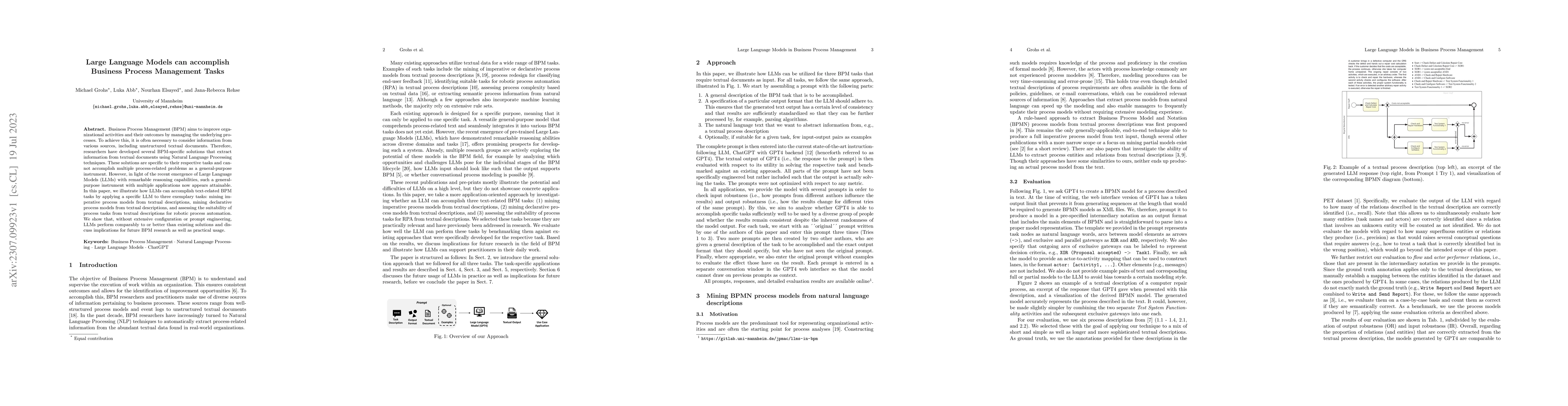 Thumbnail for Large Language Models can accomplish Business Process Management Tasks