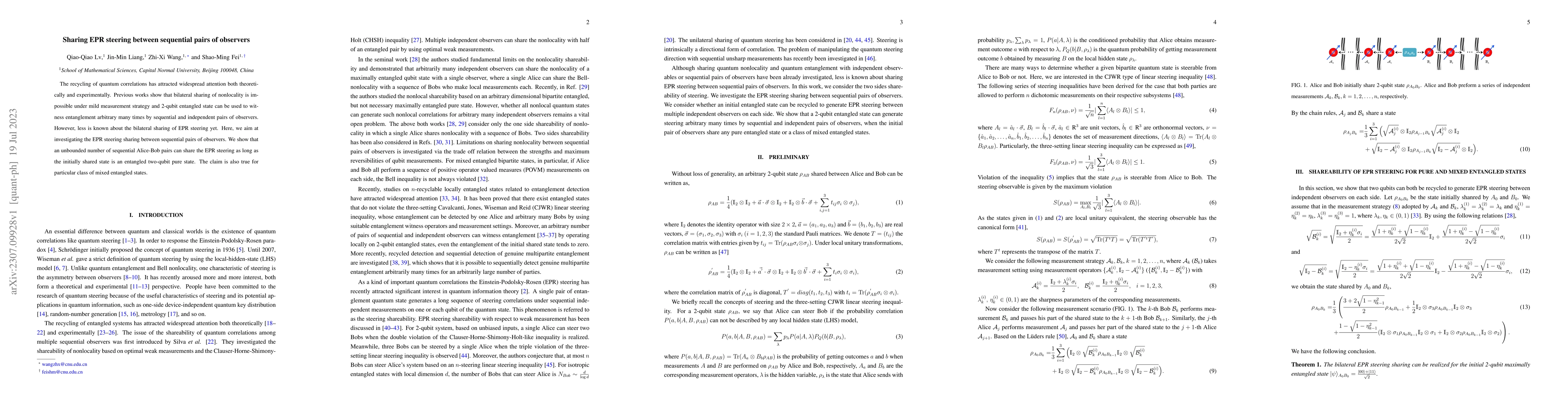 Thumbnail for Sharing EPR steering between sequential pairs of observers