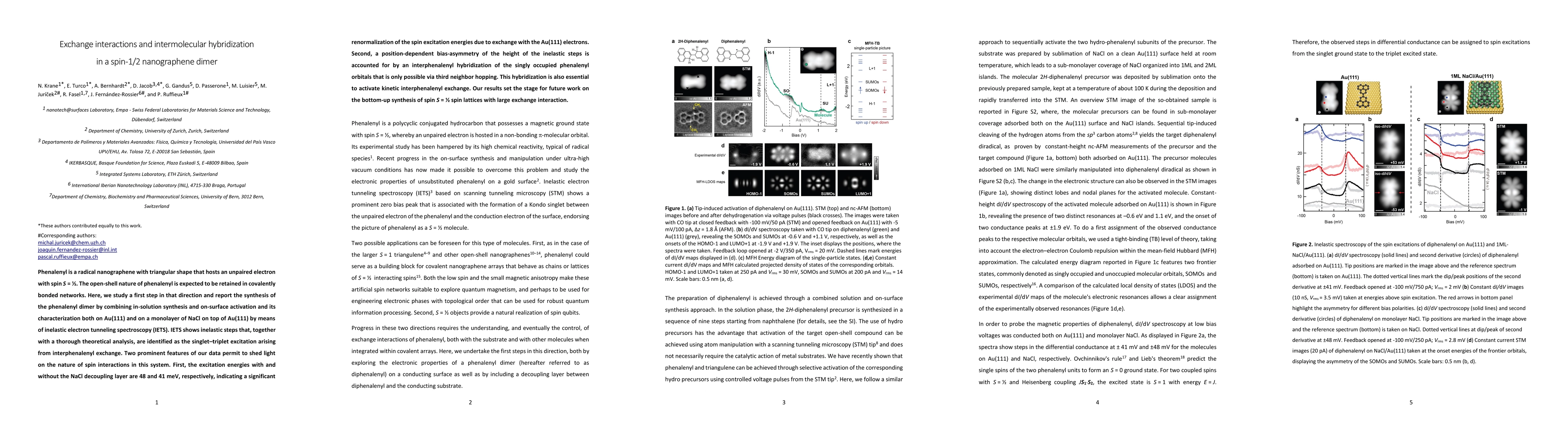 Thumbnail for Exchange interactions and intermolecular hybridization in a spin-1/2
  nanographene dimer