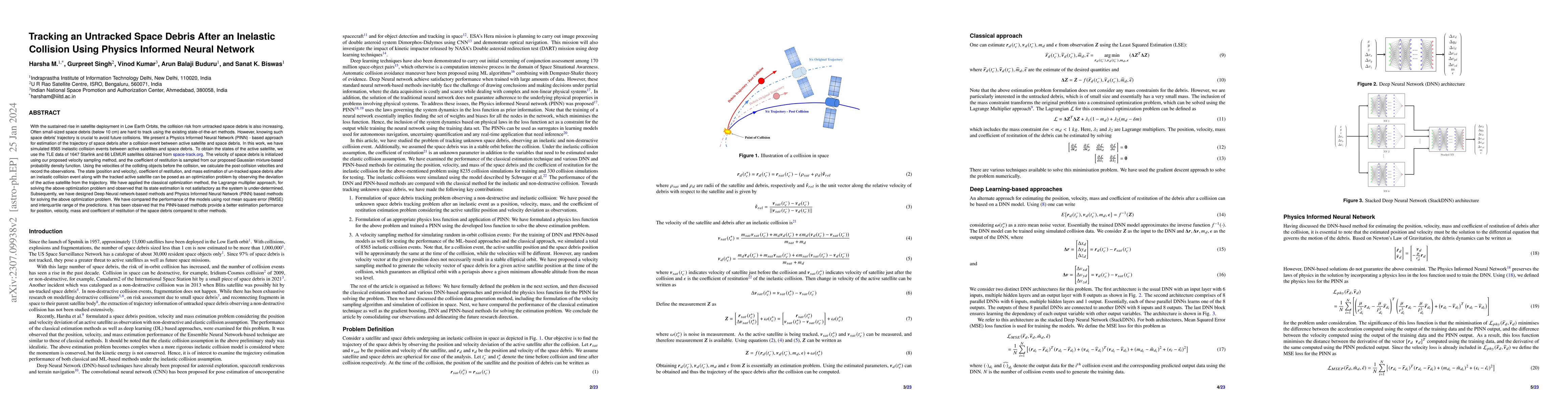 Thumbnail for Tracking an Untracked Space Debris After an Inelastic Collision Using
  Physics Informed Neural Network