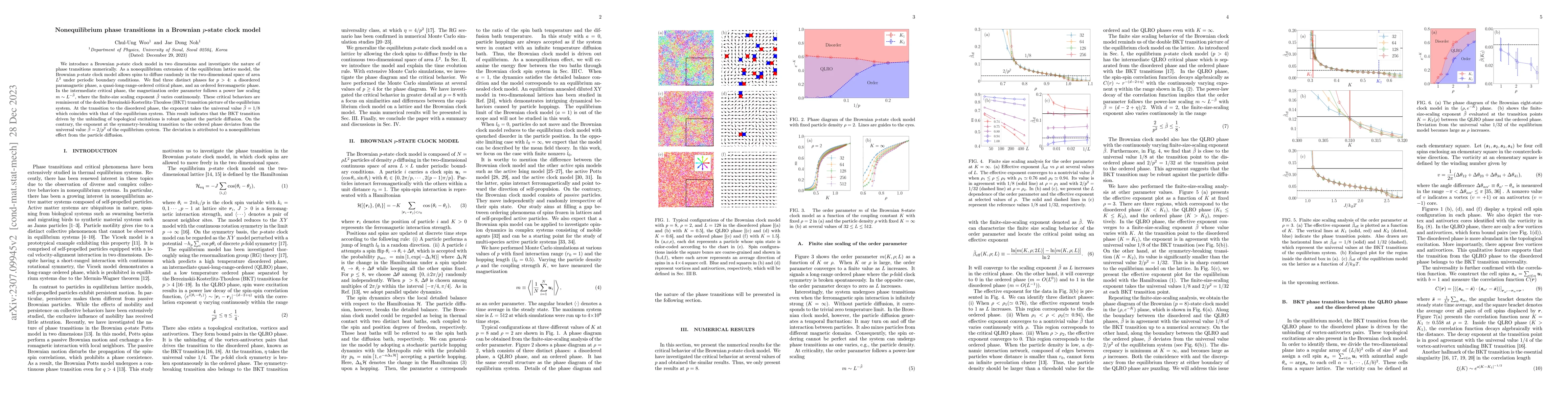 Thumbnail for Nonequilibrium phase transitions in a Brownian $p$-state clock model