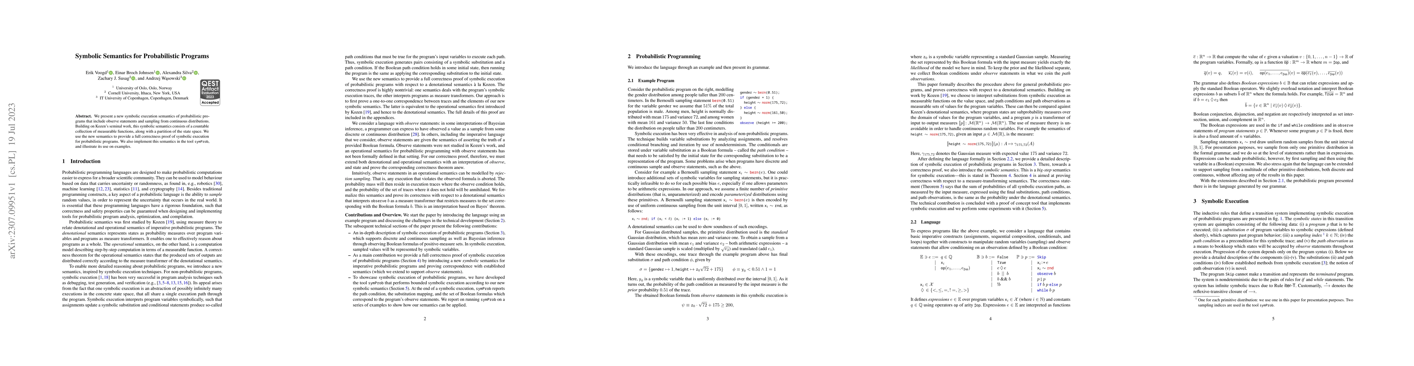 Thumbnail for Symbolic Semantics for Probabilistic Programs (extended version)