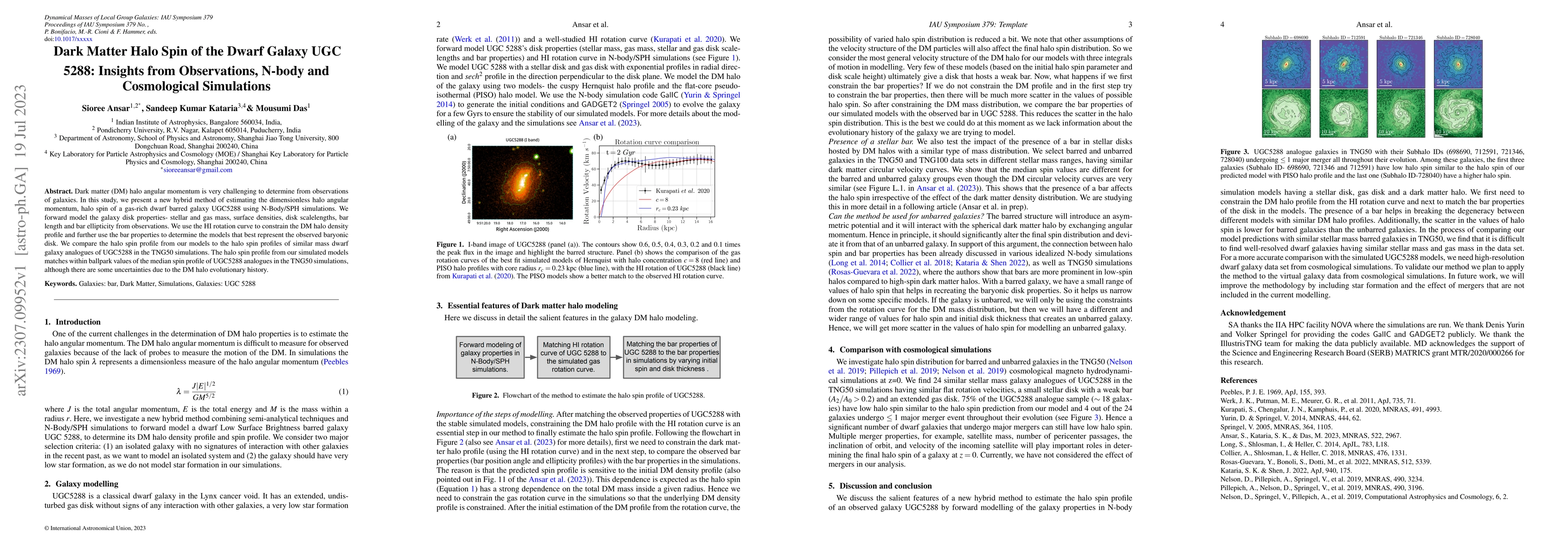Thumbnail for Dark Matter Halo Spin of the Dwarf Galaxy UGC 5288: Insights from
  Observations, N-body and Cosmological Simulations