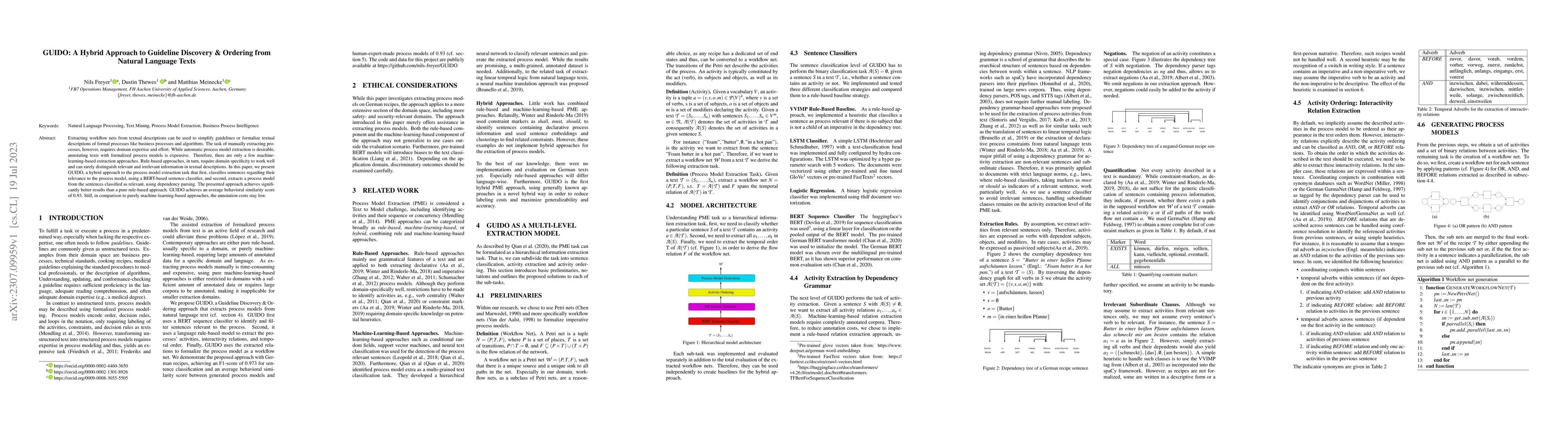 Thumbnail for GUIDO: A Hybrid Approach to Guideline Discovery & Ordering from Natural
  Language Texts