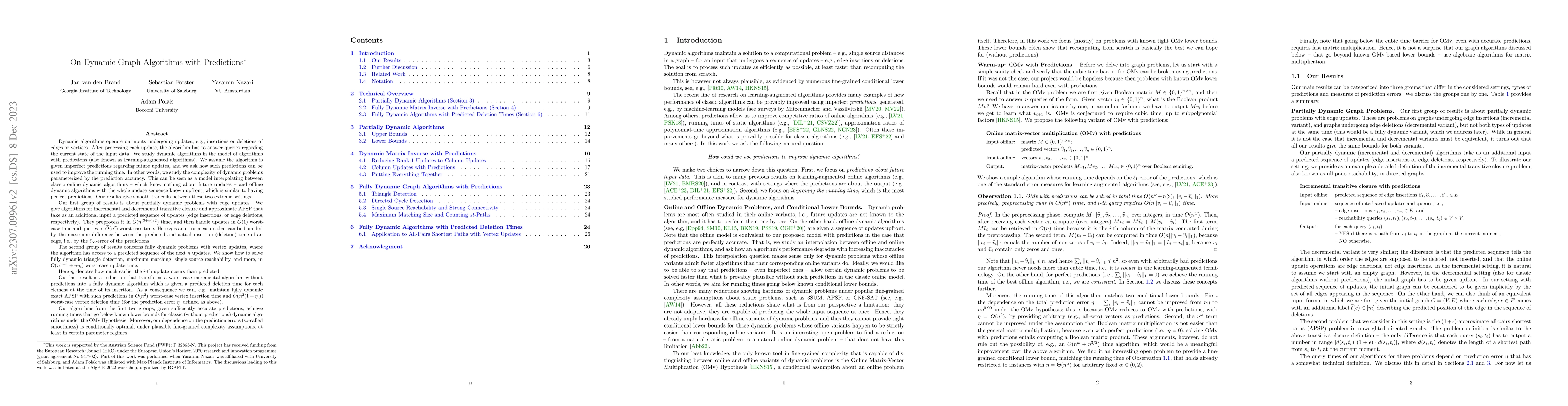 Thumbnail for On Dynamic Graph Algorithms with Predictions