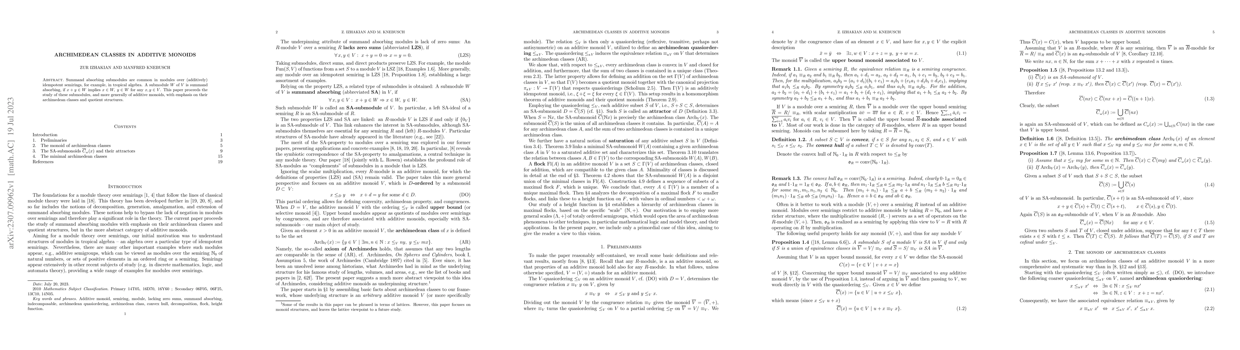 Thumbnail for Archimedean classes in additive monoids