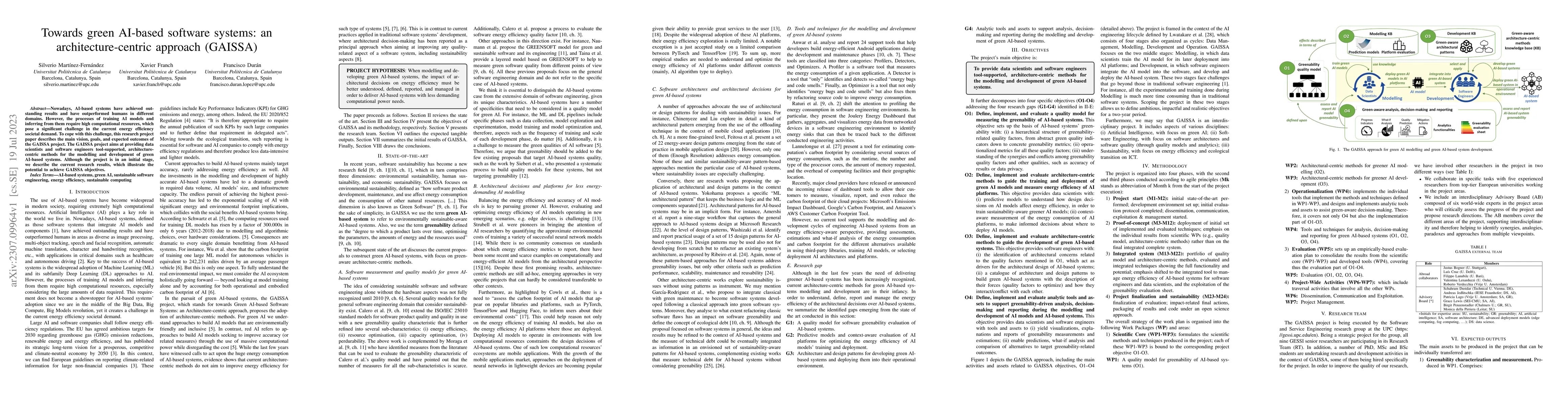 Thumbnail for Towards green AI-based software systems: an architecture-centric
  approach (GAISSA)