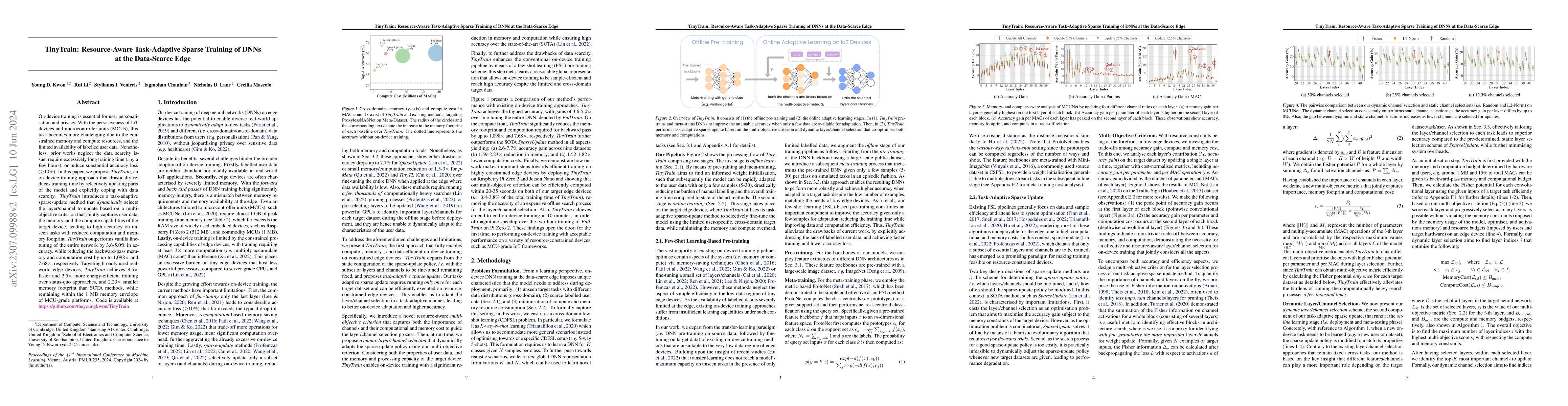 Thumbnail for TinyTrain: Resource-Aware Task-Adaptive Sparse Training of DNNs at the
  Data-Scarce Edge