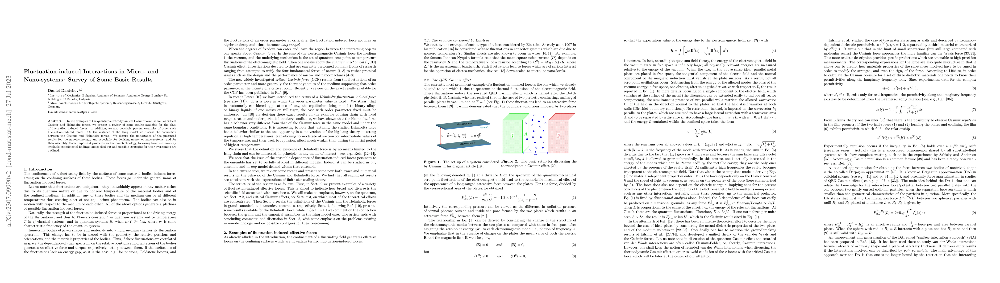 Thumbnail for Fluctuation-induced Interactions in Micro- and Nano-systems: Survey of
  Some Basic Results