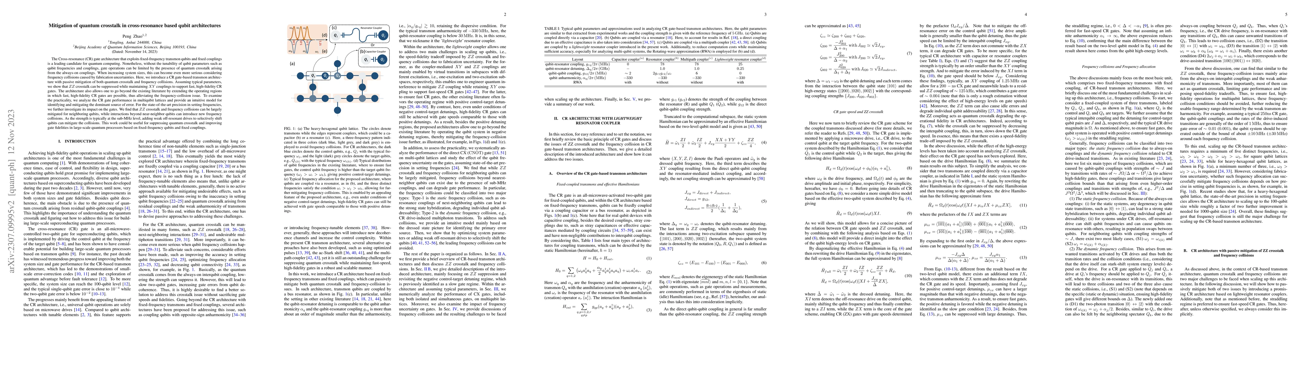 Thumbnail for Mitigation of quantum crosstalk in cross-resonance based qubit
  architectures