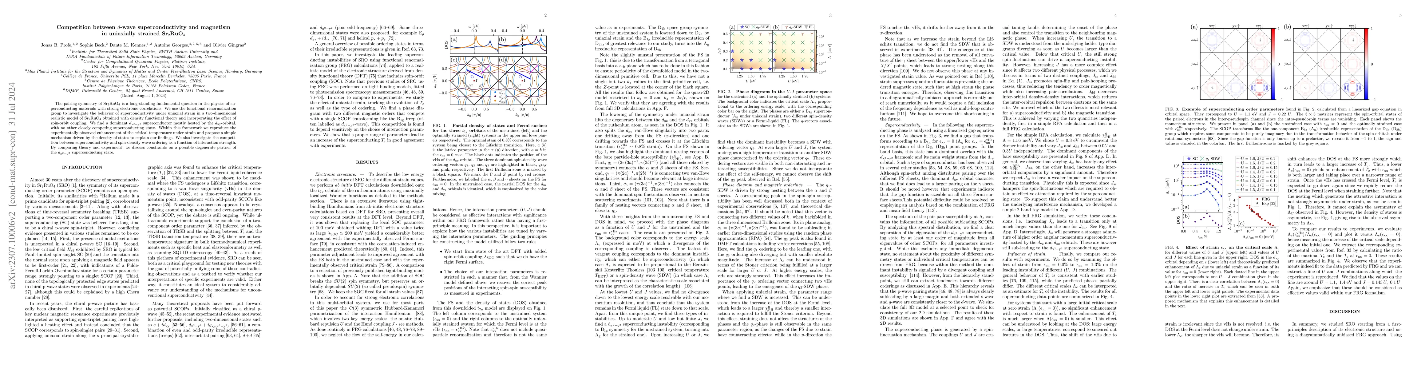 Thumbnail for Competition between d-wave superconductivity and magnetism in uniaxially
  strained Sr2RuO4