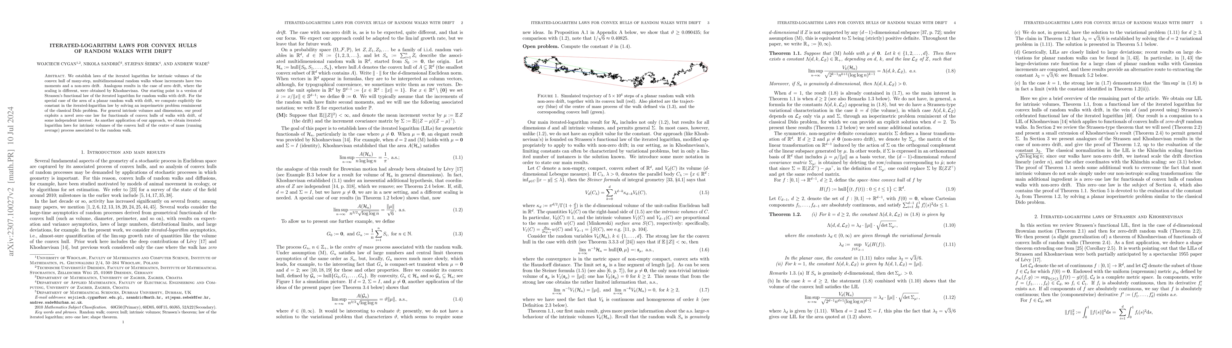 Thumbnail for Iterated-logarithm laws for convex hulls of random walks with drift