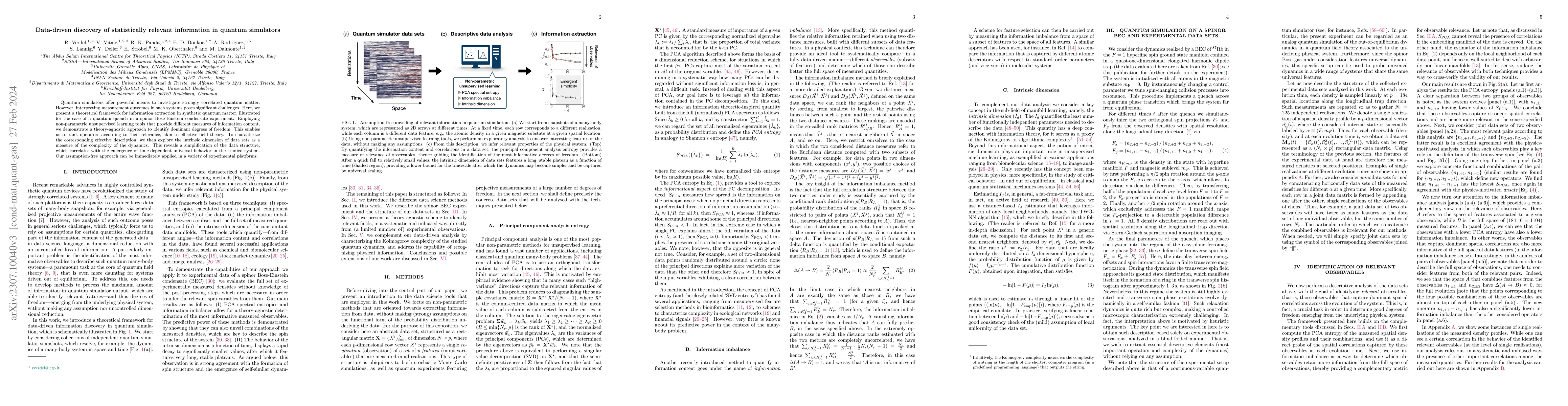 Thumbnail for Data-driven discovery of statistically relevant information in quantum
  simulators