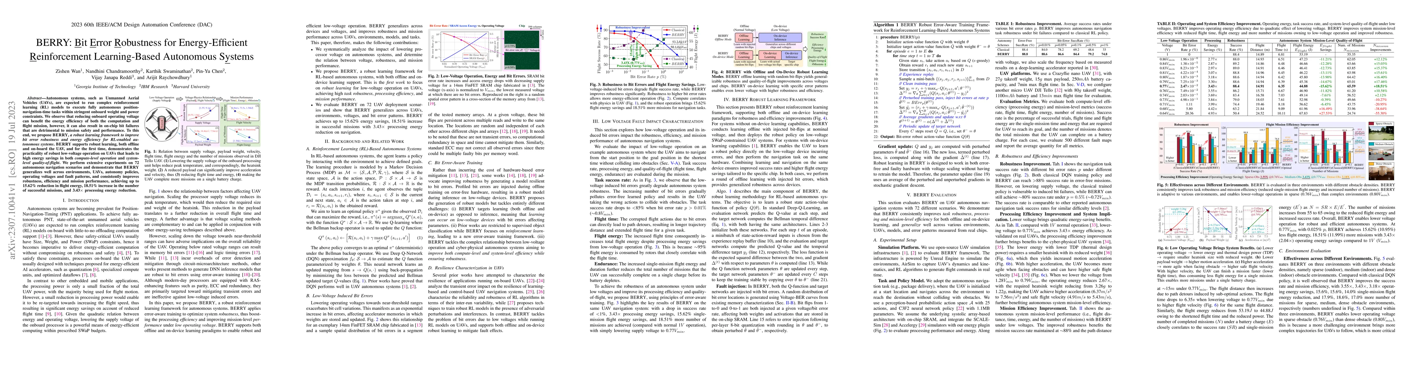 Thumbnail for BERRY: Bit Error Robustness for Energy-Efficient Reinforcement
  Learning-Based Autonomous Systems