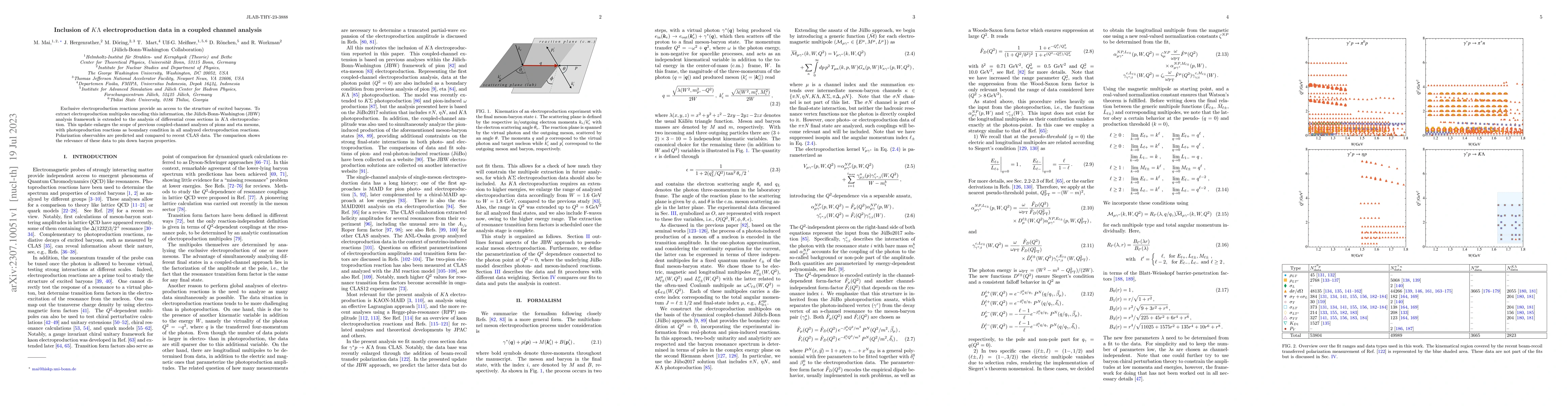 Thumbnail for Inclusion of $K\Lambda$ electroproduction data in a coupled channel
  analysis