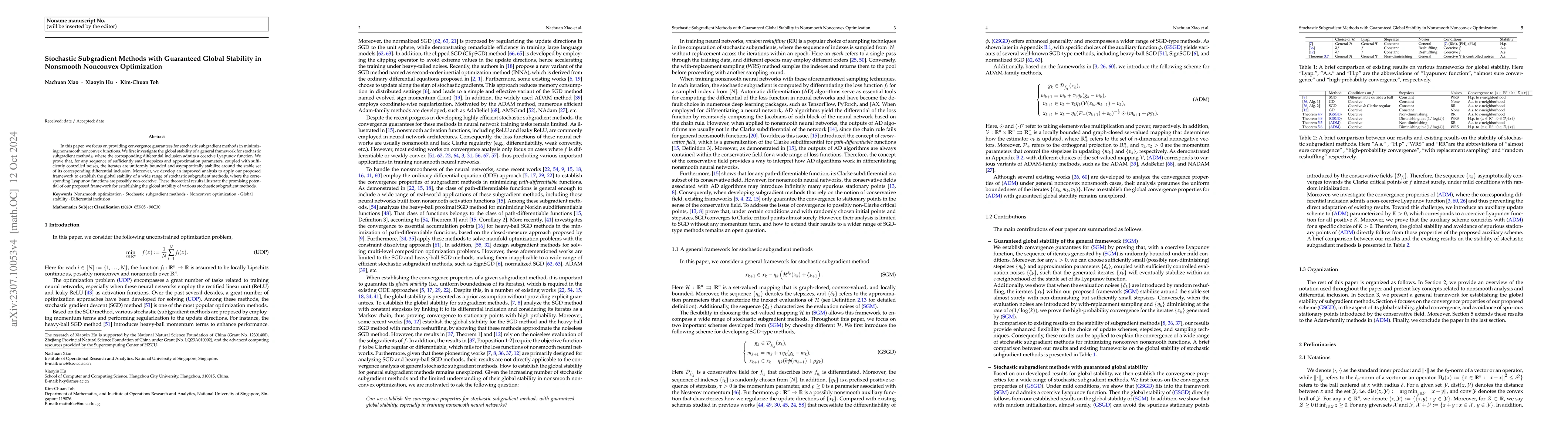 Thumbnail for SGD-type Methods with Guaranteed Global Stability in Nonsmooth Nonconvex
  Optimization