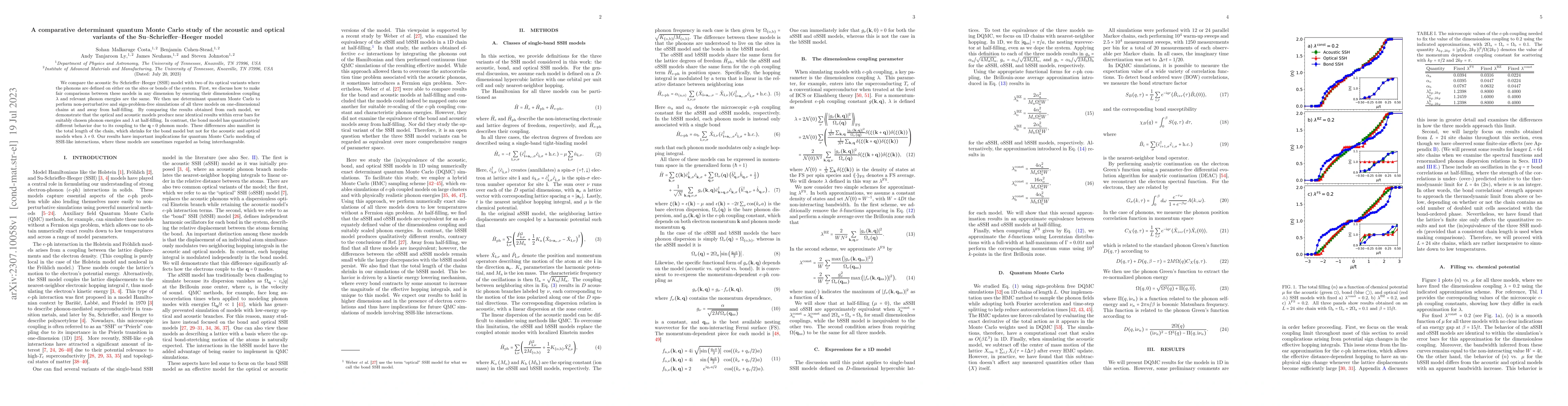 Thumbnail for A comparative determinant quantum Monte Carlo study of the acoustic and
  optical variants of the Su-Schrieffer-Heeger model
