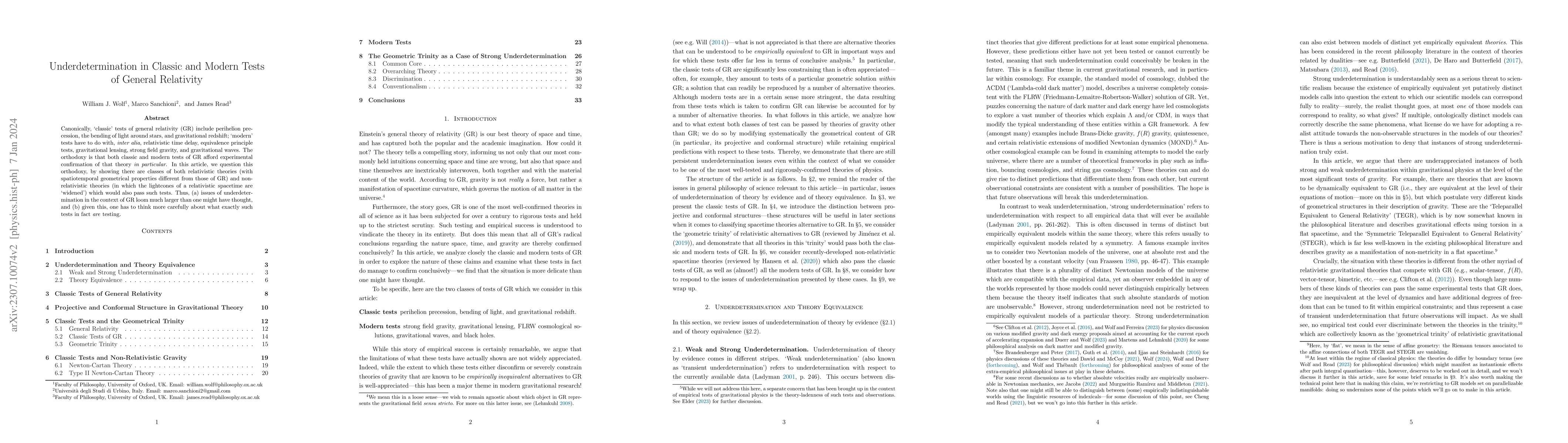 Thumbnail for Underdetermination in Classic and Modern Tests of General Relativity