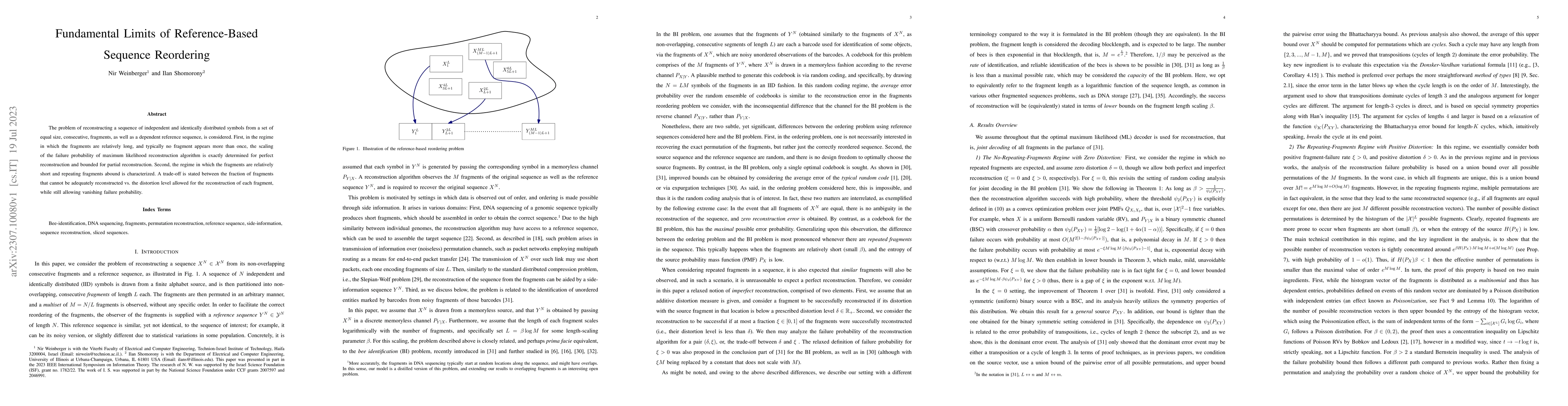 Thumbnail for Fundamental Limits of Reference-Based Sequence Reordering