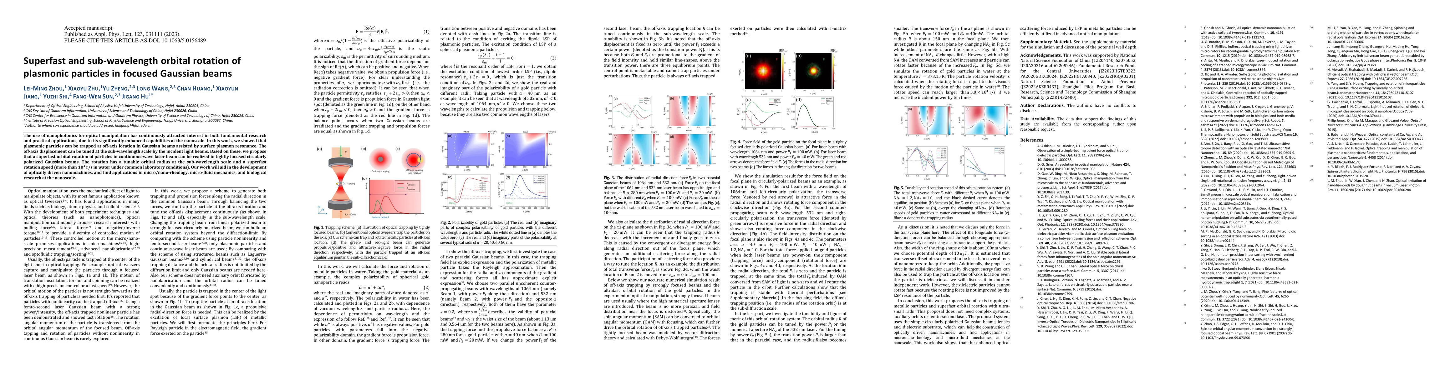 Thumbnail for Superfast and sub-wavelength orbital rotation of plasmonic particles in
  focused Gaussian beams