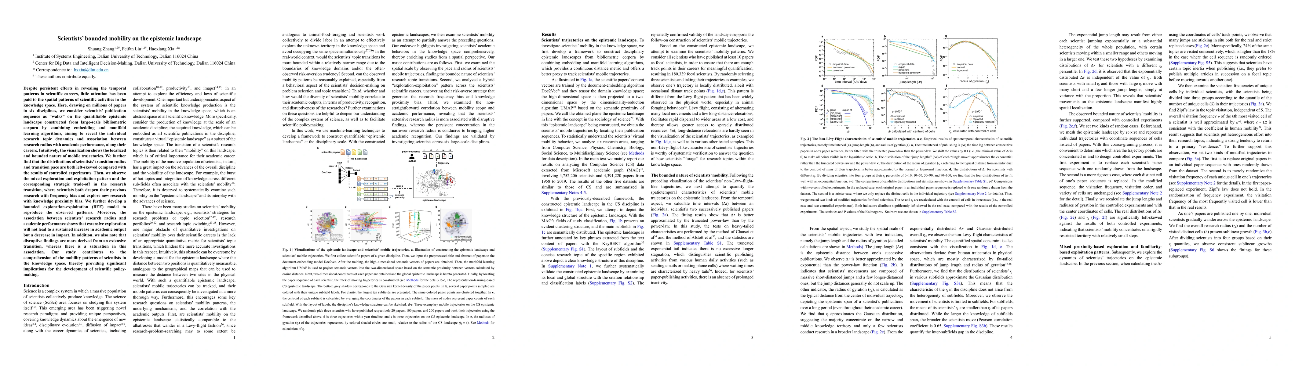 Thumbnail for Scientists' bounded mobility on the epistemic landscape
