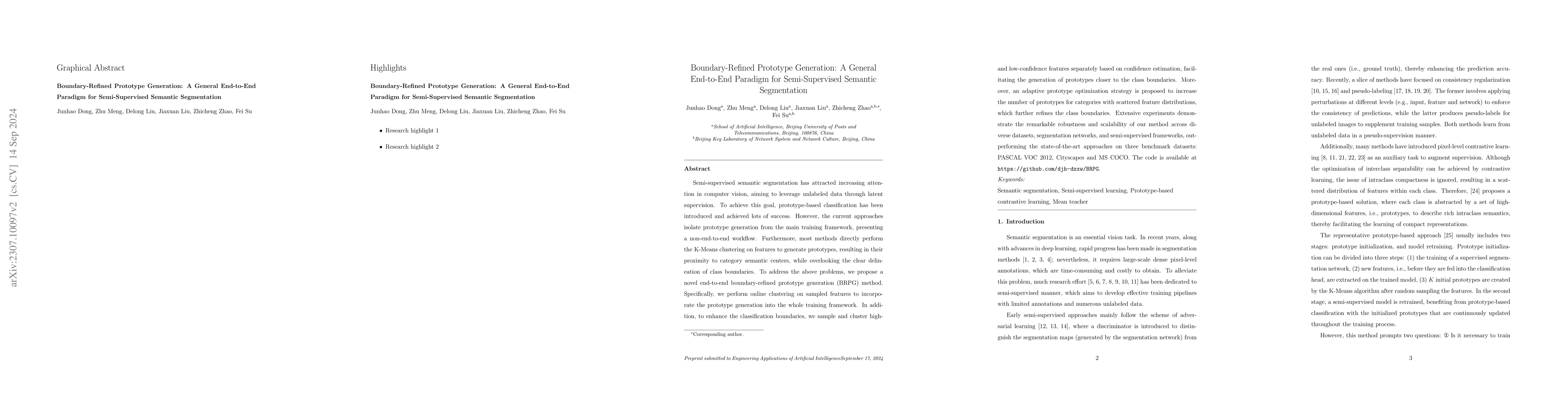 Thumbnail for Boundary-Refined Prototype Generation: A General End-to-End Paradigm for
  Semi-Supervised Semantic Segmentation