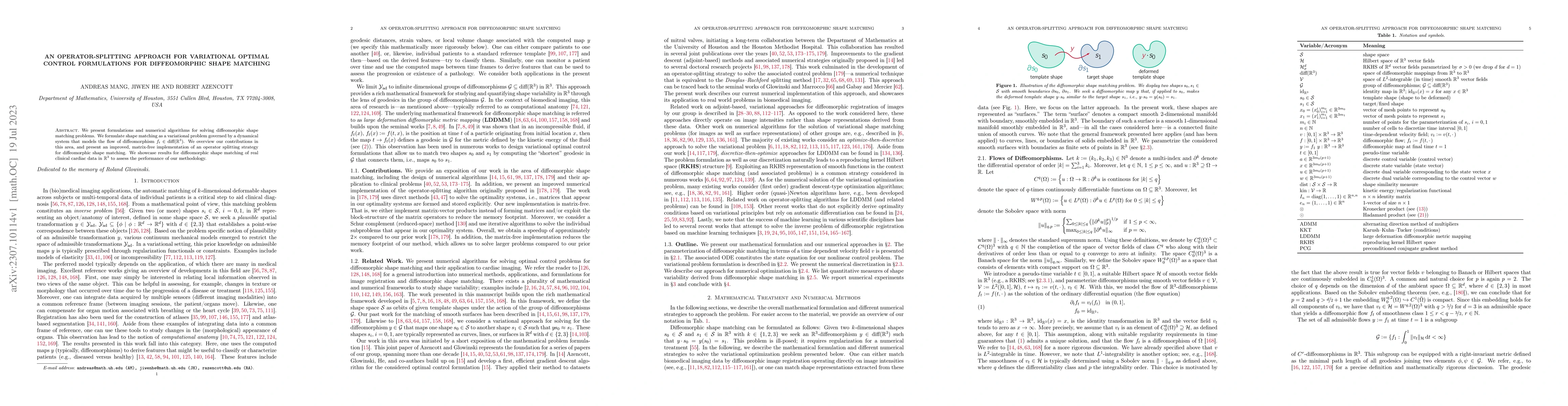 Thumbnail for An Operator-Splitting Approach for Variational Optimal Control
  Formulations for Diffeomorphic Shape Matching