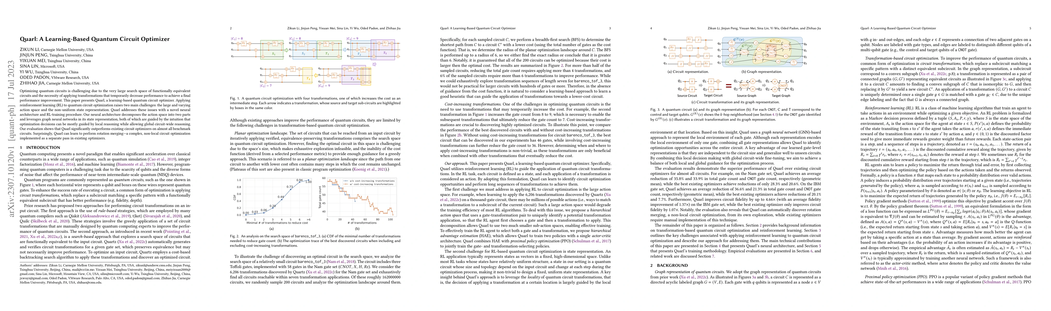 Thumbnail for Quarl: A Learning-Based Quantum Circuit Optimizer