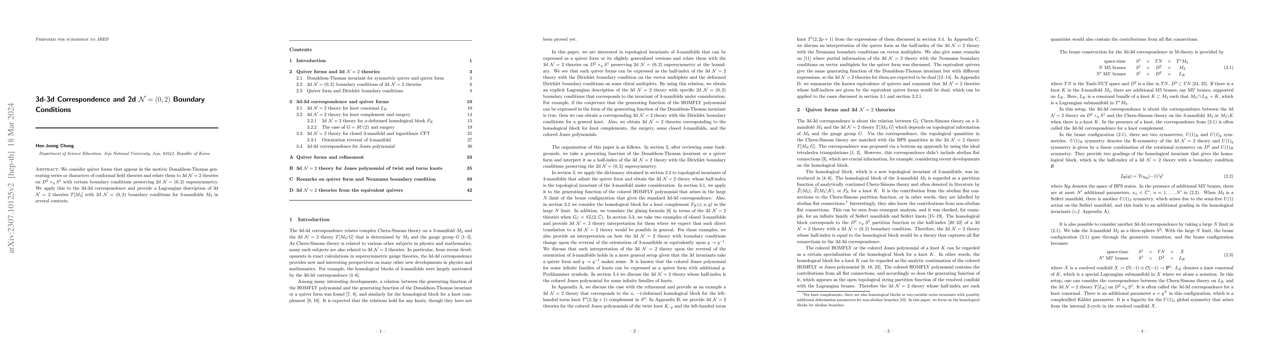 Thumbnail for 3d-3d Correspondence and 2d $\mathcal{N}=(0,2)$ Boundary Conditions