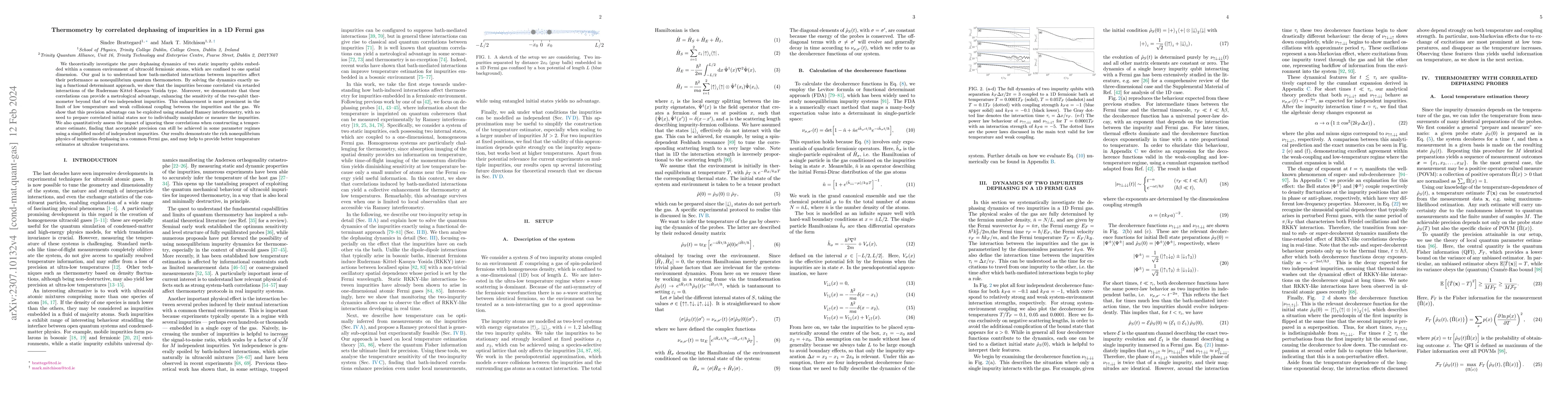 Thumbnail for Thermometry by correlated dephasing of impurities in a 1D Fermi gas