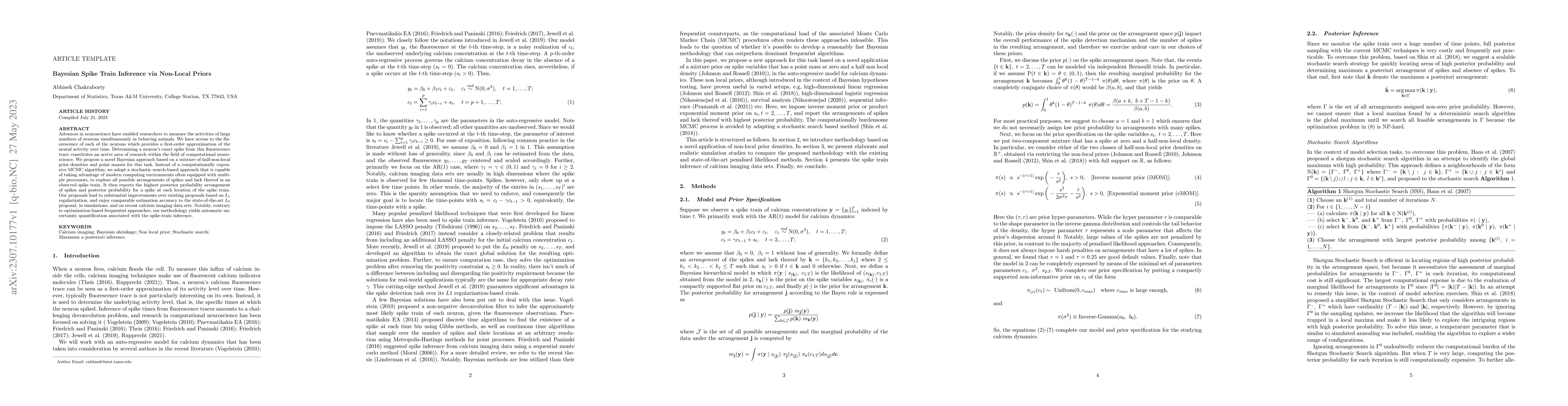 Thumbnail for Bayesian Spike Train Inference via Non-Local Priors