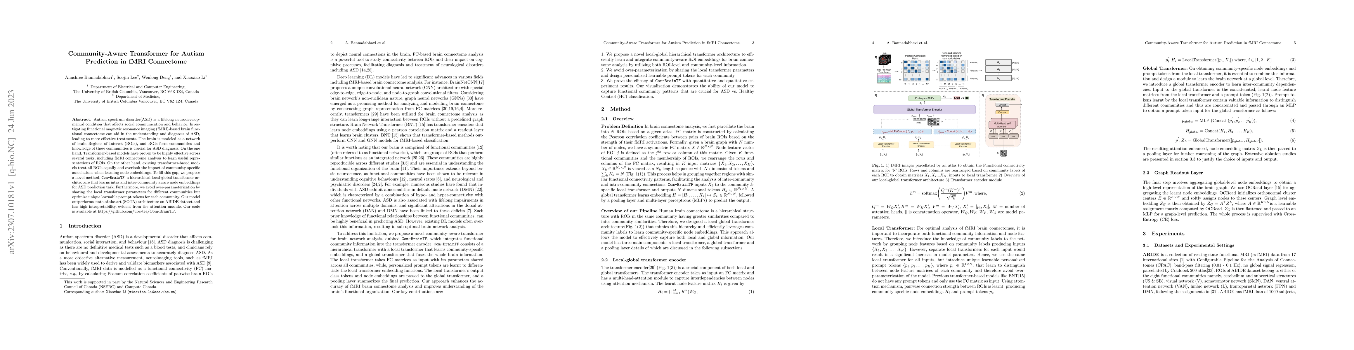 Thumbnail for Community-Aware Transformer for Autism Prediction in fMRI Connectome