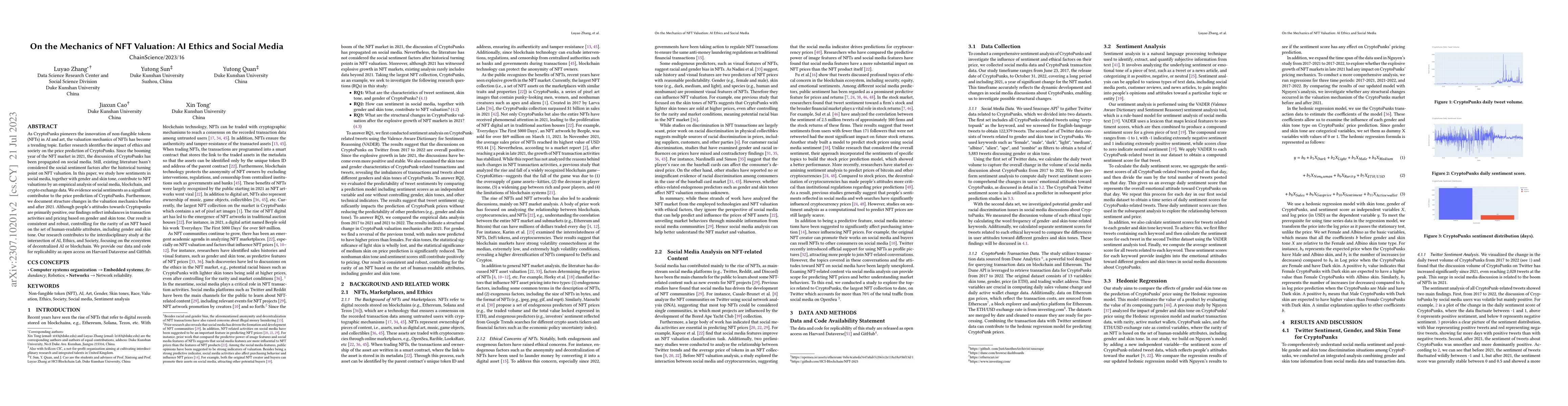 Thumbnail for On the Mechanics of NFT Valuation: AI Ethics and Social Media