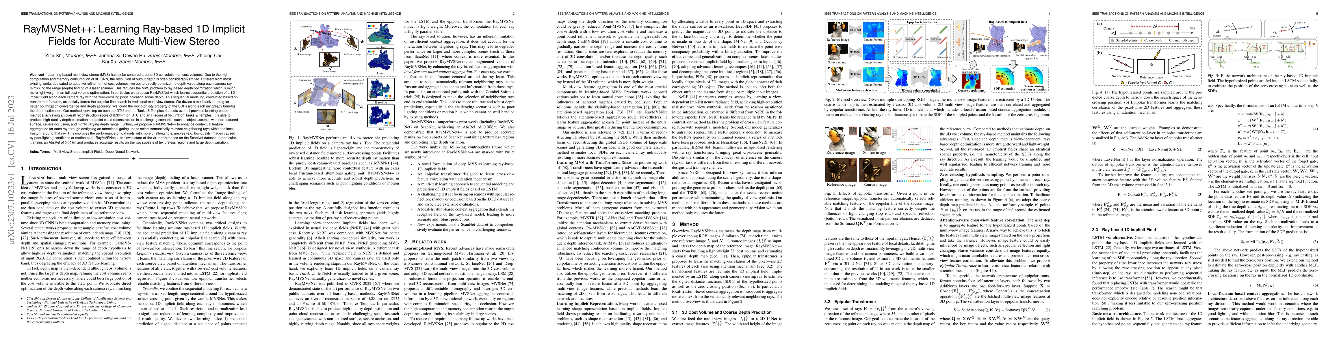 Thumbnail for RayMVSNet++: Learning Ray-based 1D Implicit Fields for Accurate
  Multi-View Stereo