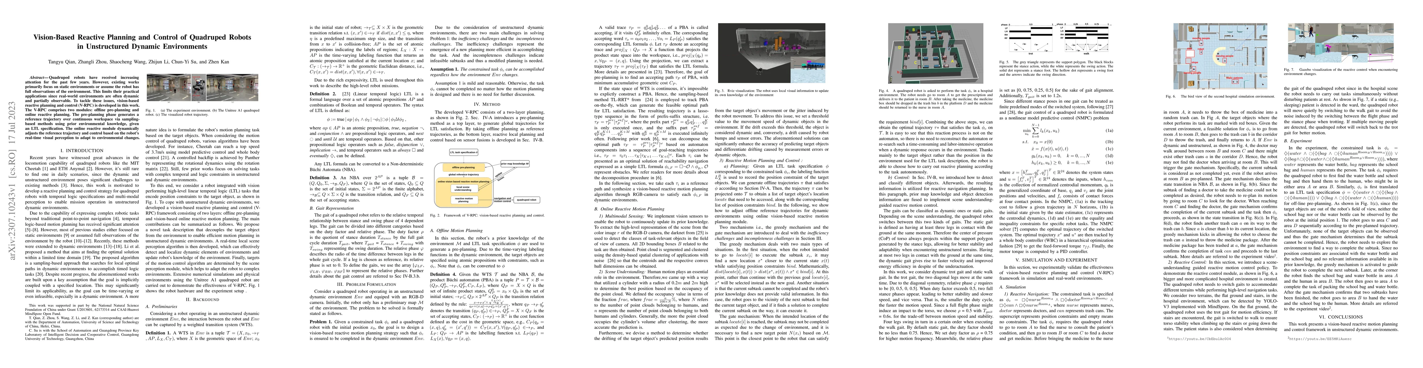 Thumbnail for Vision-Based Reactive Planning and Control of Quadruped Robots in
  Unstructured Dynamic Environments