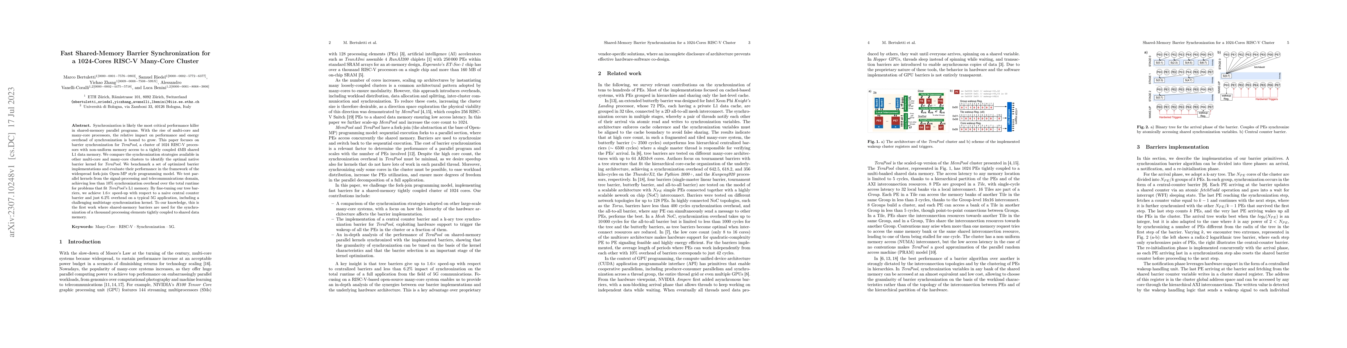 Thumbnail for Fast Shared-Memory Barrier Synchronization for a 1024-Cores RISC-V
  Many-Core Cluster