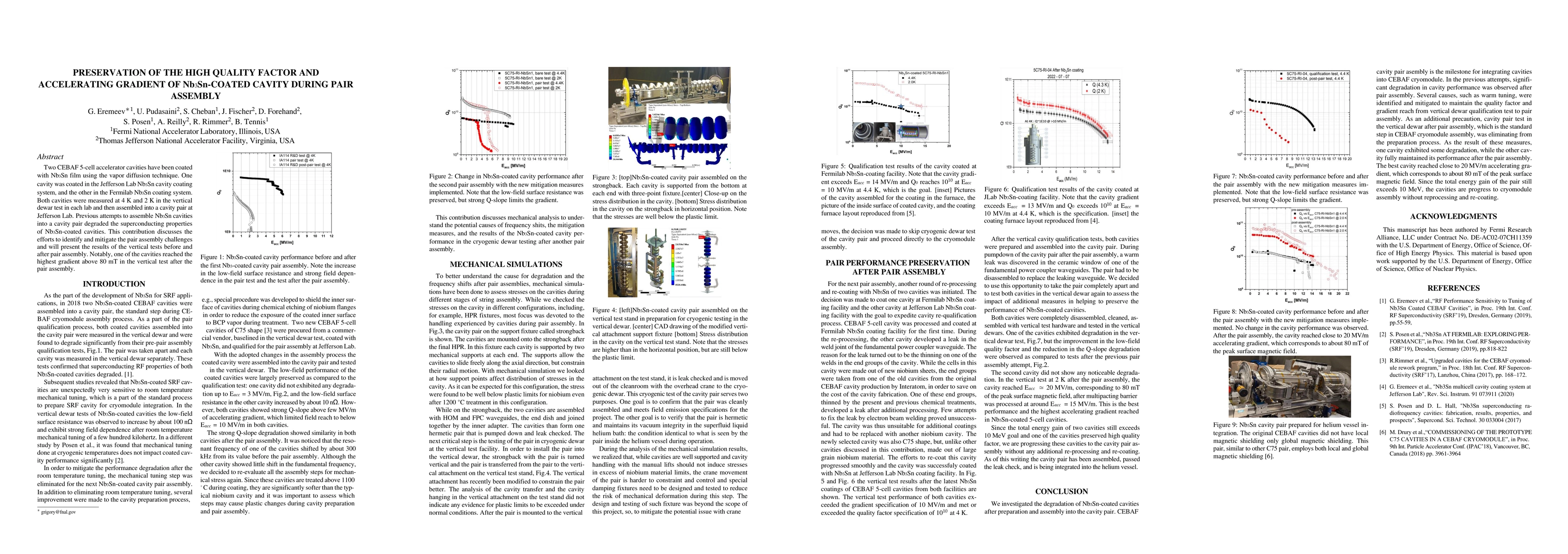 Thumbnail for Preservation of the High Quality Factor and Accelerating Gradient of
  Nb3Sn-coated Cavity During Pair Assembly