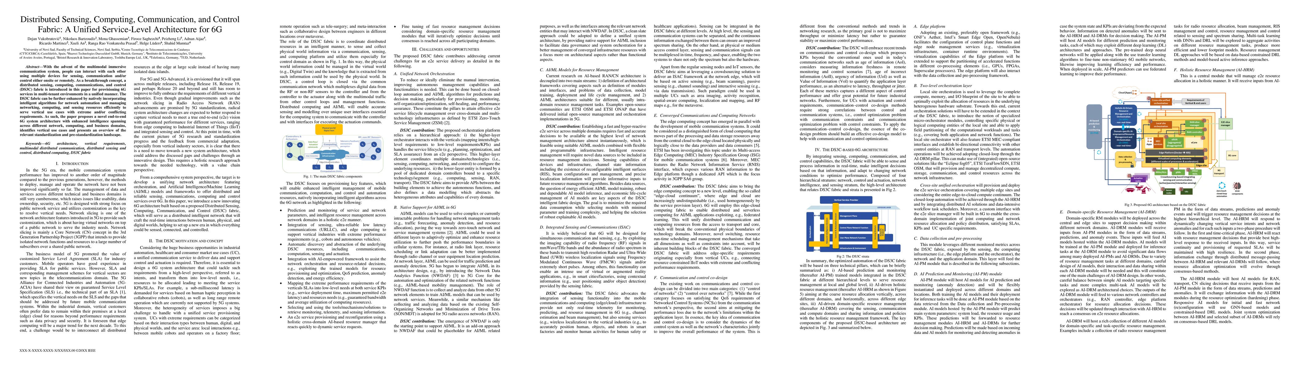 Thumbnail for Distributed Sensing, Computing, Communication, and Control Fabric: A
  Unified Service-Level Architecture for 6G
