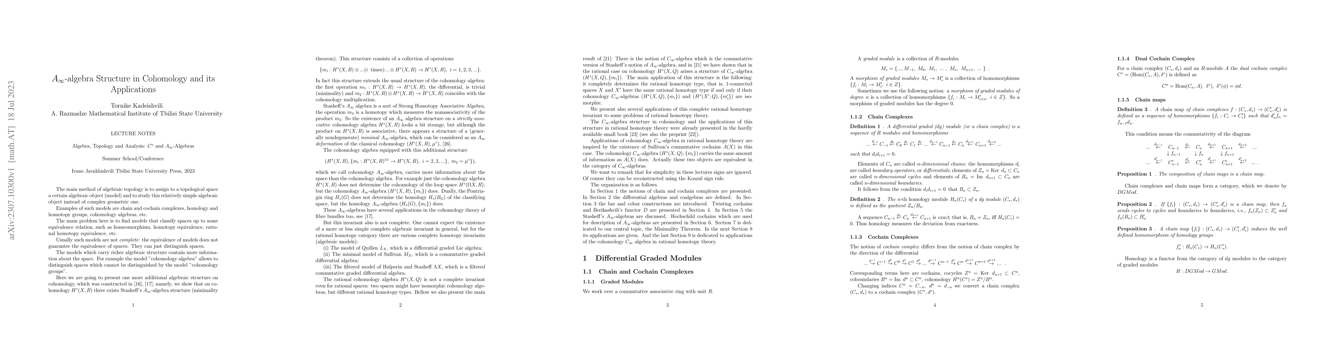 Thumbnail for Ainfinity-algebra Structure in Cohomology and its Applications