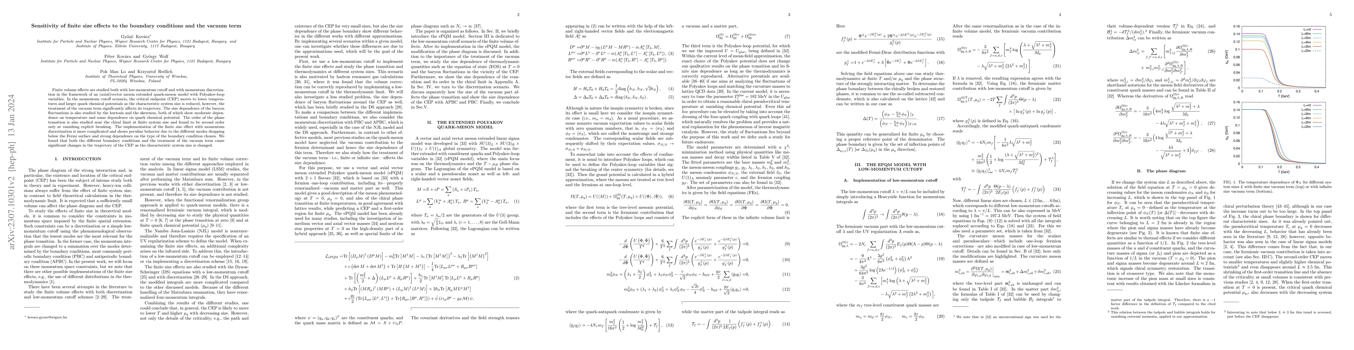 Thumbnail for Sensitivity of finite size effects to the boundary conditions and the
  vacuum term