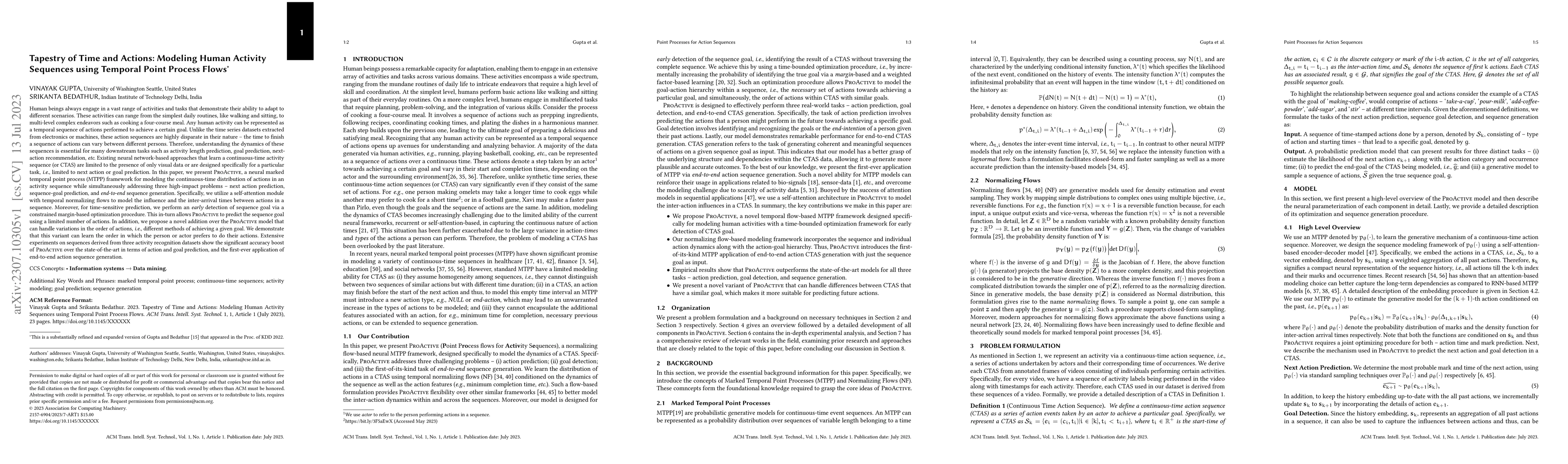 Thumbnail for Tapestry of Time and Actions: Modeling Human Activity Sequences using
  Temporal Point Process Flows