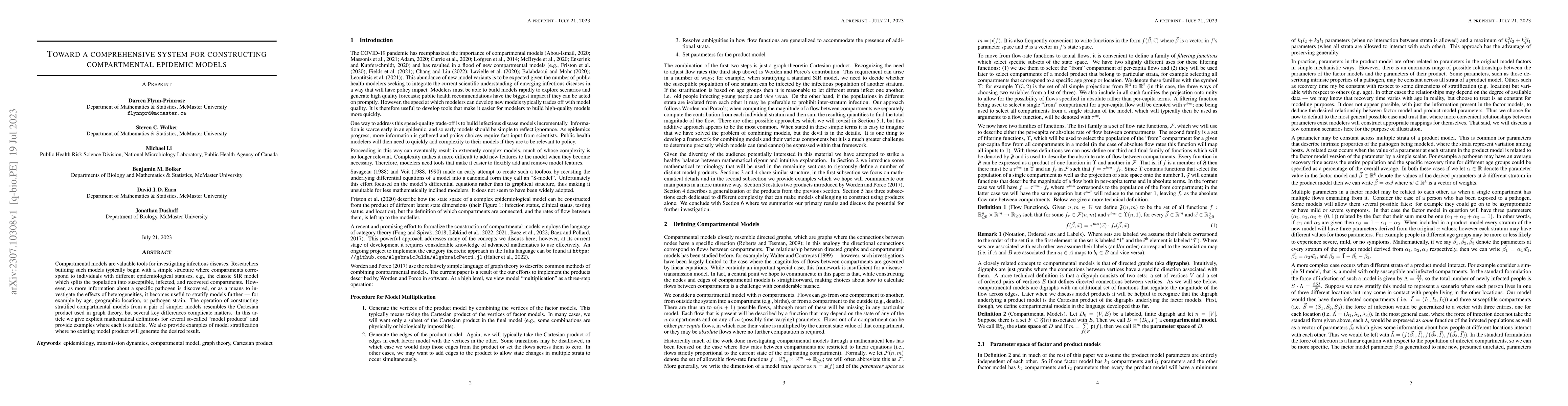 Thumbnail for Toward a comprehensive system for constructing compartmental epidemic
  models