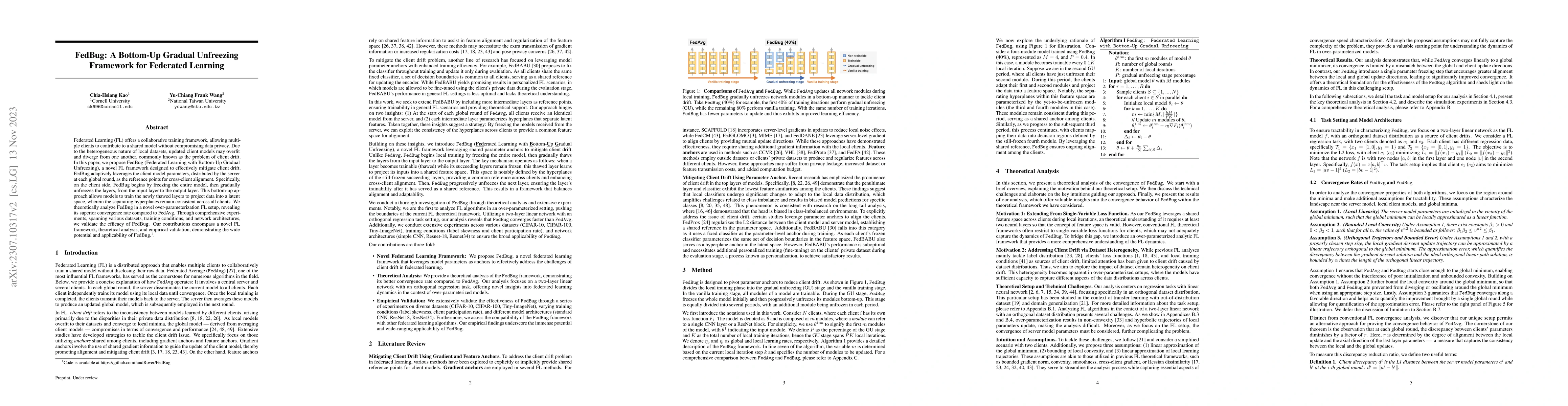 Thumbnail for FedBug: A Bottom-Up Gradual Unfreezing Framework for Federated Learning