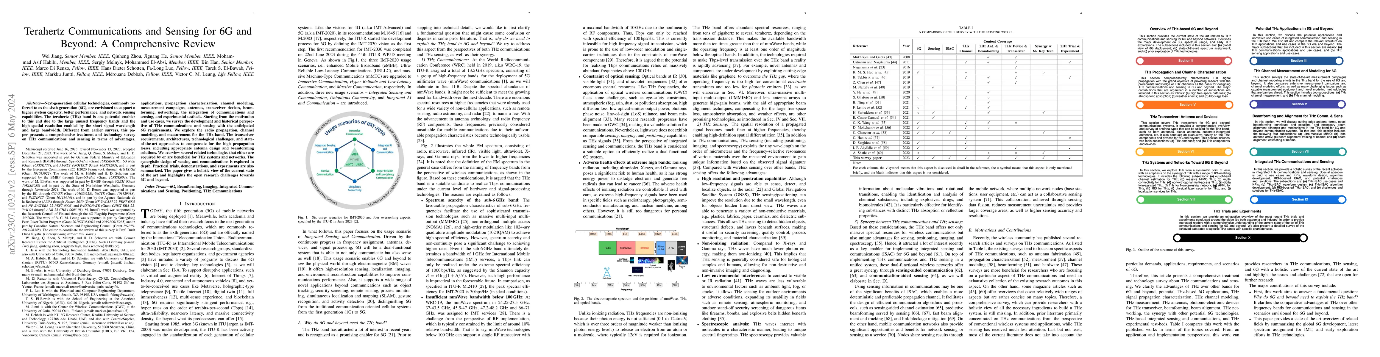 Thumbnail for Terahertz Communications and Sensing for 6G and Beyond: A Comprehensive
  Review