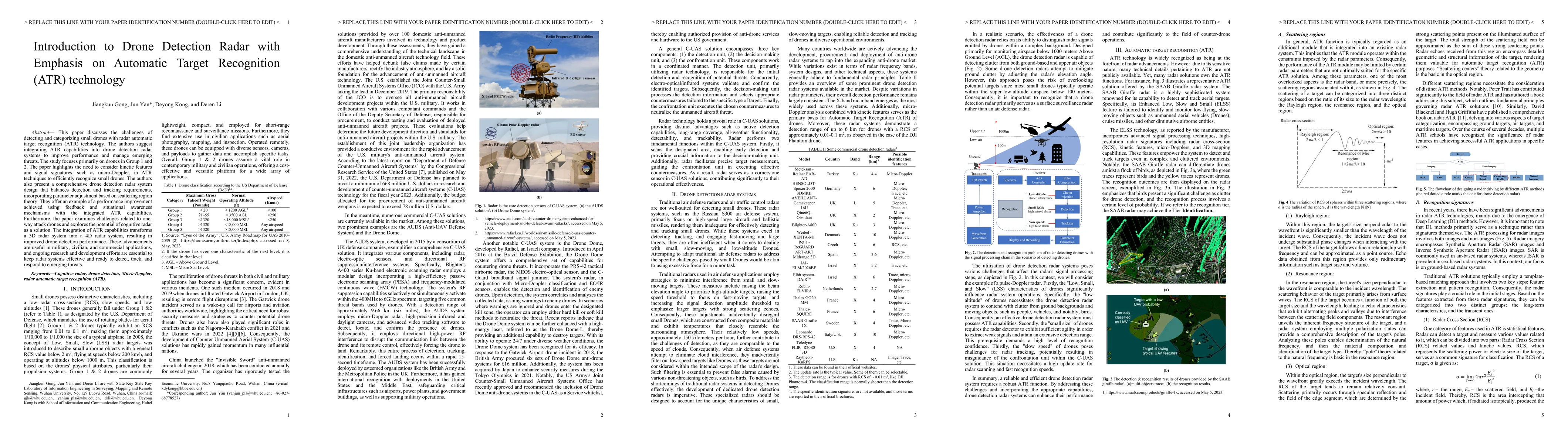 Thumbnail for Introduction to Drone Detection Radar with Emphasis on Automatic Target
  Recognition (ATR) technology