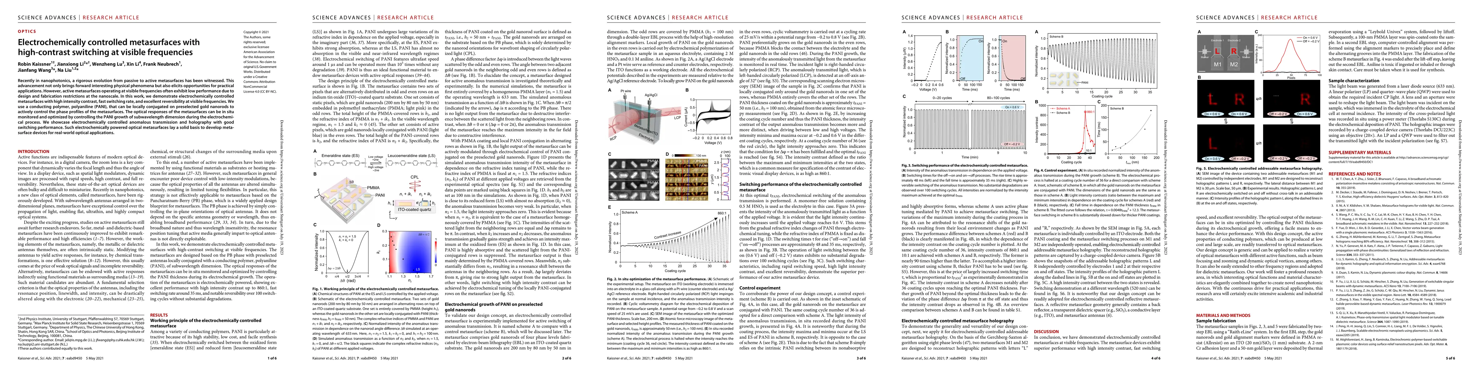 Thumbnail for Electrochemically-controlled metasurfaces with high-contrast switching
  at visible frequencies