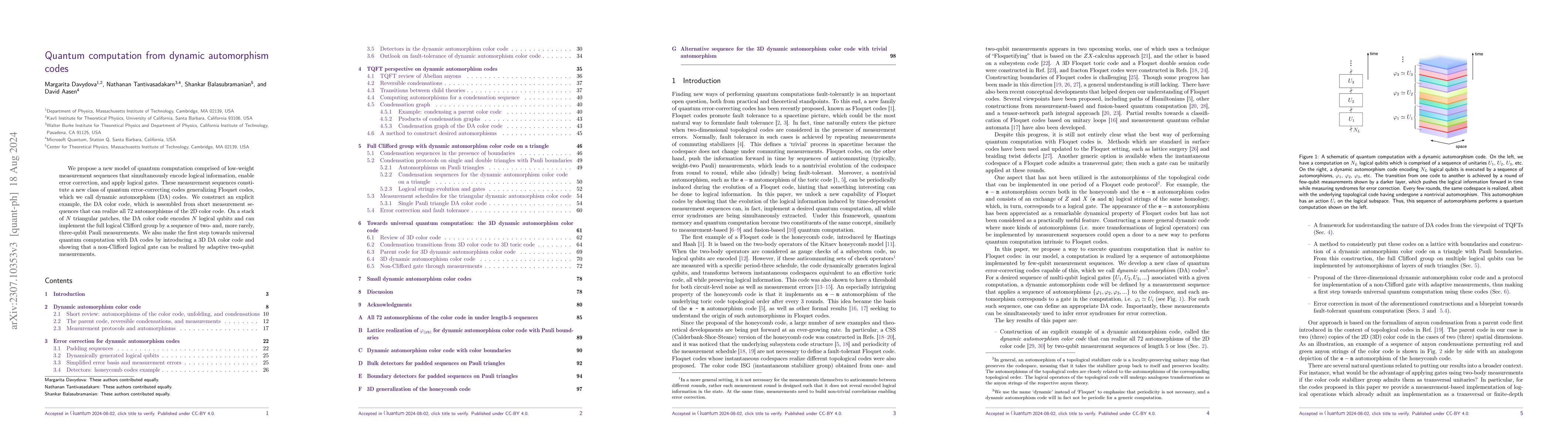 Thumbnail for Quantum computation from dynamic automorphism codes